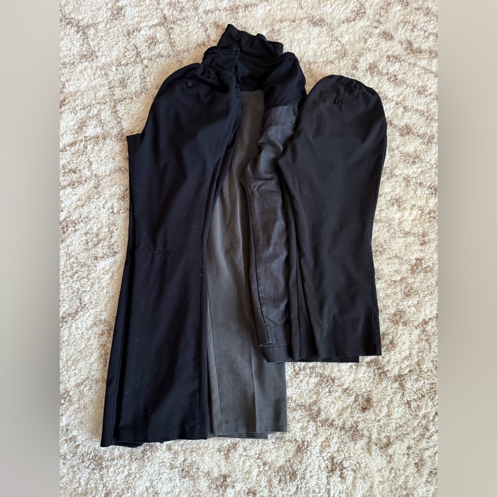 4 Maternity pants - 2 Black and 2 Gray Pants